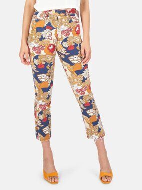 MOTHER The Hustler Ankle Fray Jeans - Flowers In Her Hair Sz 25
